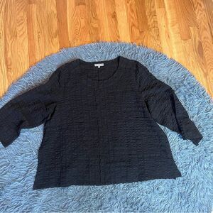 Habitat Black Lagenlook Pucker Weave Pullover Size XL